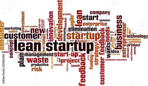 Lean startup word cloud concept. Vector illustration