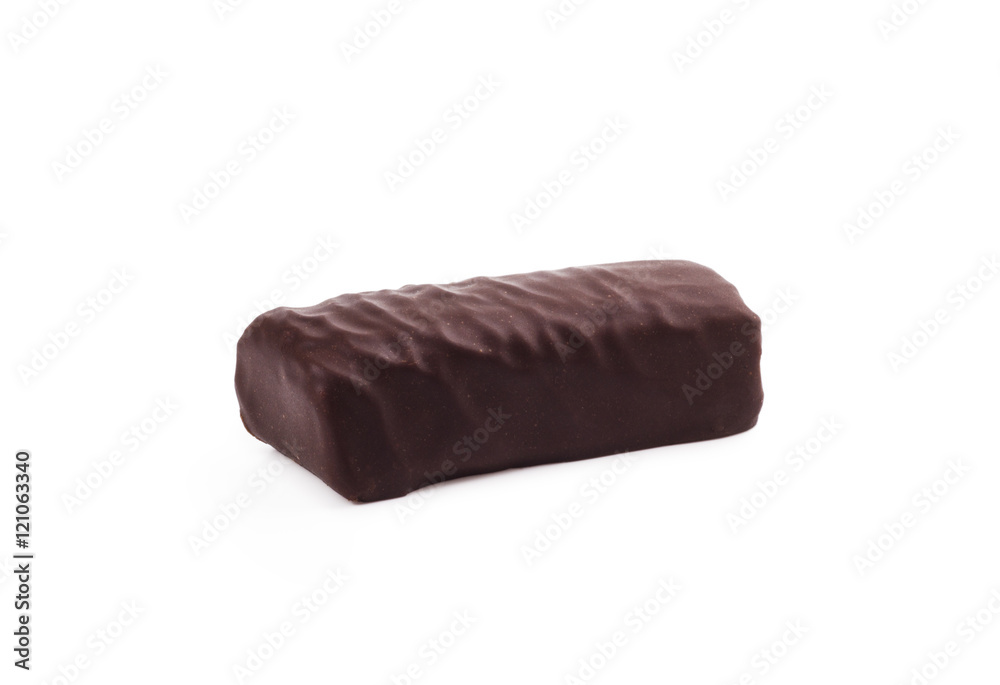 Chocolate curd cake isolated on white Chocolate curd cake isolated on white