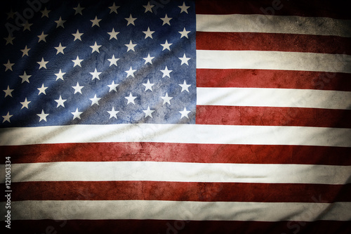 Vintage textured American flag