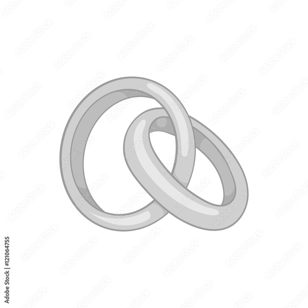 Wedding rings icon in black monochrome style on a white background vector illustration Wedding rings icon in black monochrome style on a white background vector illustration