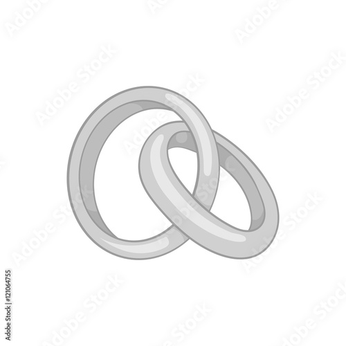 Wedding rings icon in black monochrome style on a white background vector illustration