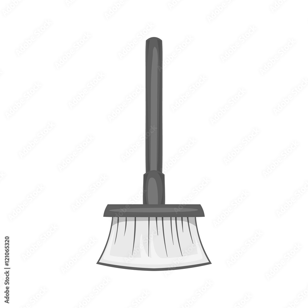 Broom icon in black monochrome style isolated on white background. Cleaning symbol vector illustration Broom icon in black monochrome style isolated on white background. Cleaning symbol vector illustration