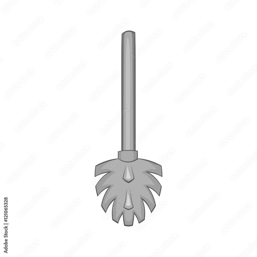 Toilet brush icon in black monochrome style isolated on white background. Cleaning symbol vector illustration Toilet brush icon in black monochrome style isolated on white background. Cleaning symbol vector illustration