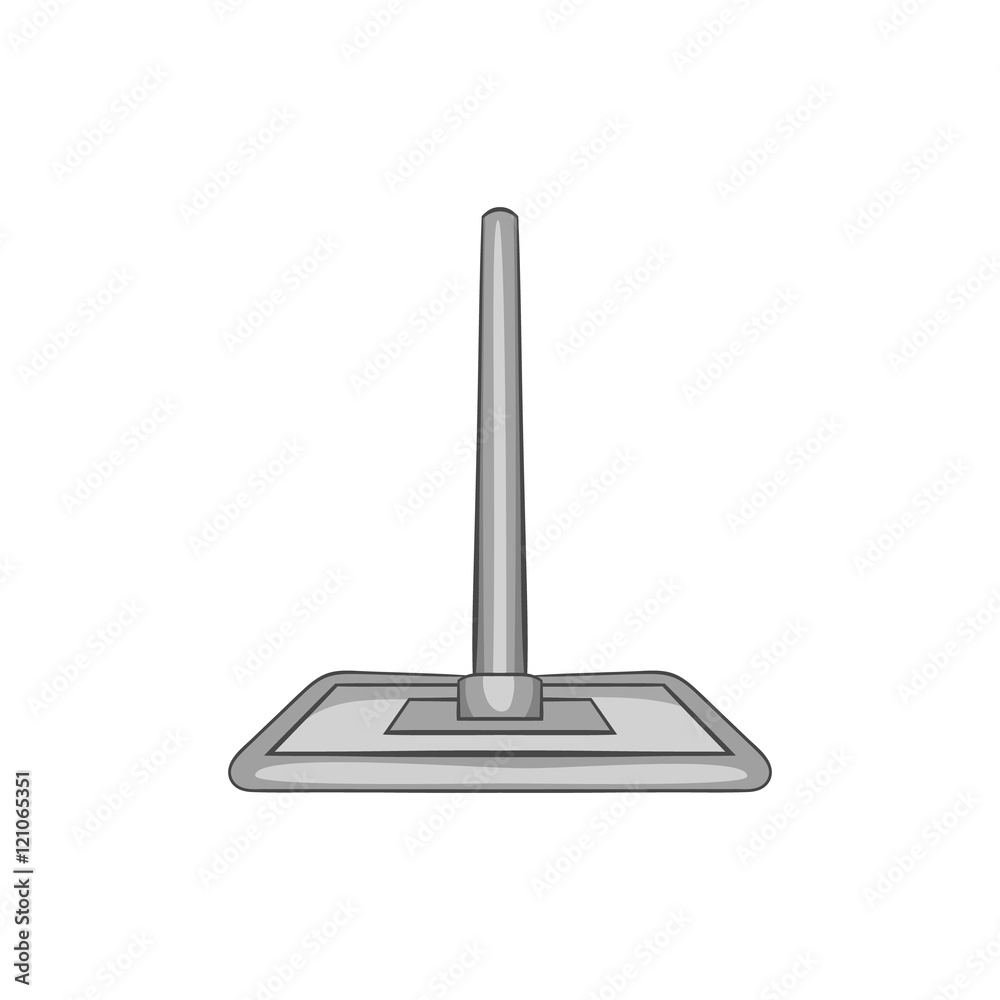 Fototapeta premium Brush squeegee icon in black monochrome style isolated on white background. Cleaning symbol vector illustration
