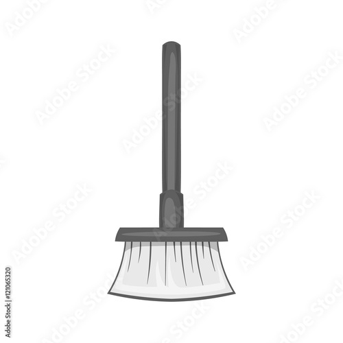 Broom icon in black monochrome style isolated on white background. Cleaning symbol vector illustration