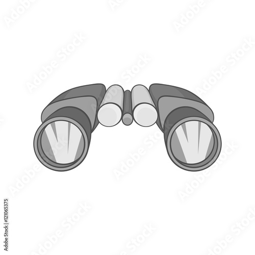 Binoculars icon in black monochrome style isolated on white background. Watch symbol vector illustration