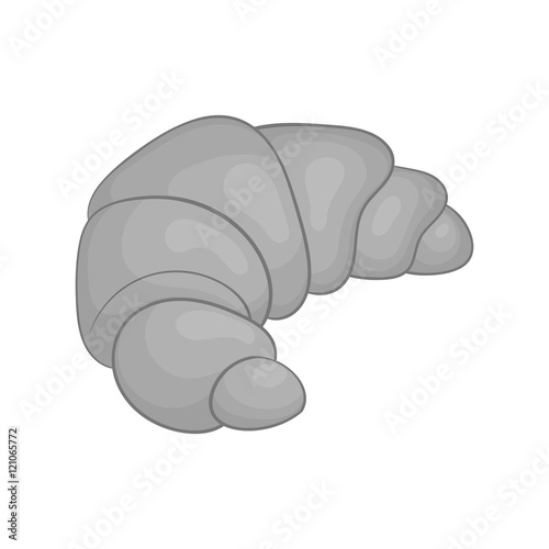 Croissant icon in black monochrome style isolated on white background. Food symbol vector illustration