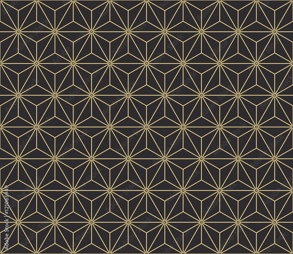 Seamless antique palette vintage japanese asanoha isometric pattern vector