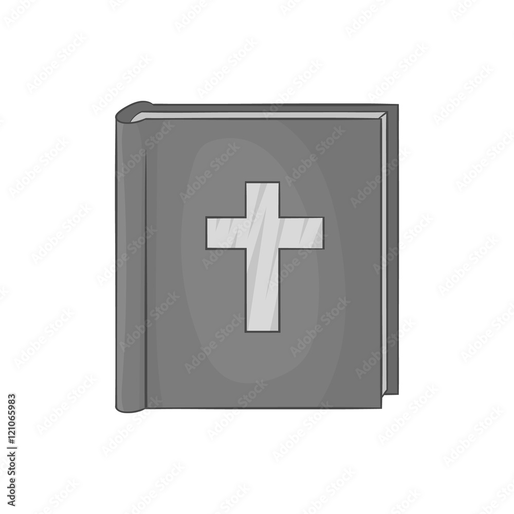 Bible icon in black monochrome style isolated on white background. Religion symbol vector illustration Bible icon in black monochrome style isolated on white background. Religion symbol vector illustration