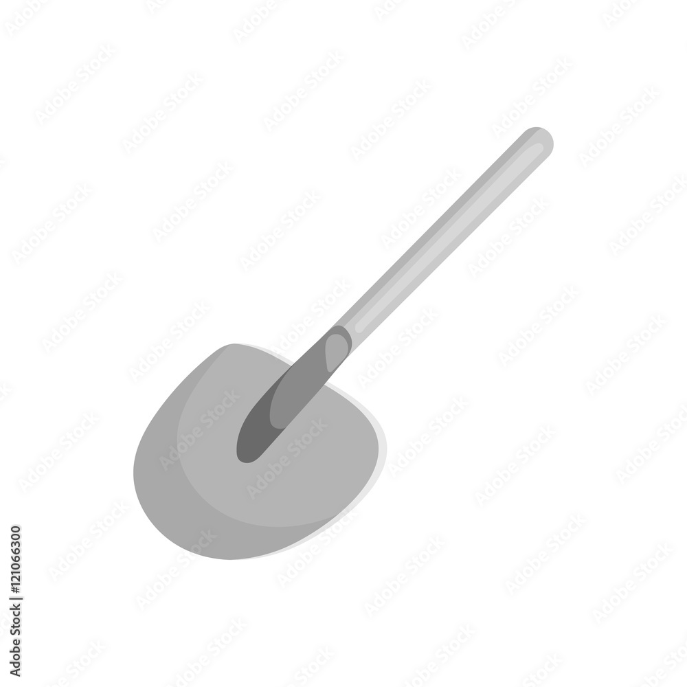 Shovel icon in black monochrome style isolated on white background. Tool symbol vector illustration Shovel icon in black monochrome style isolated on white background. Tool symbol vector illustration
