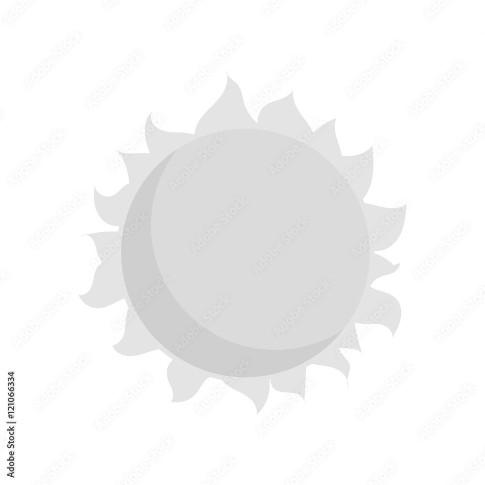 Sun icon in black monochrome style isolated on white background. Heat symbol vector illustration