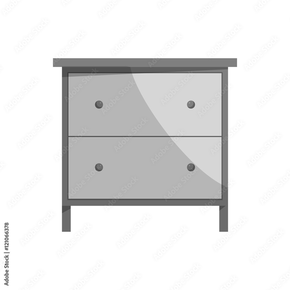 Drawer icon in black monochrome style isolated on white background. Home and interior symbol vector illustration Drawer icon in black monochrome style isolated on white background. Home and interior symbol vector illustration