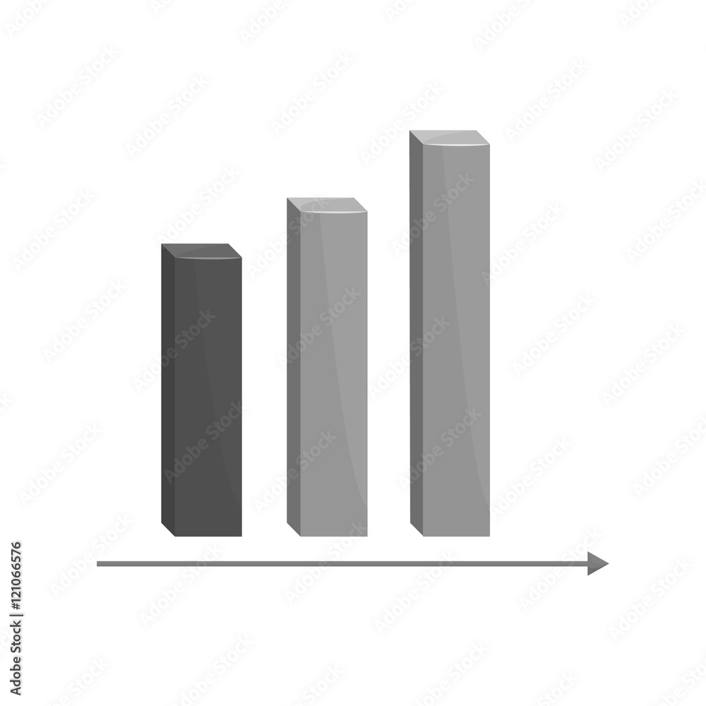 Chart icon in black monochrome style isolated on white background vector illustration Chart icon in black monochrome style isolated on white background vector illustration
