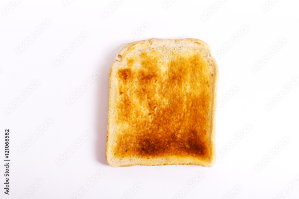 Slice of toast on a white background