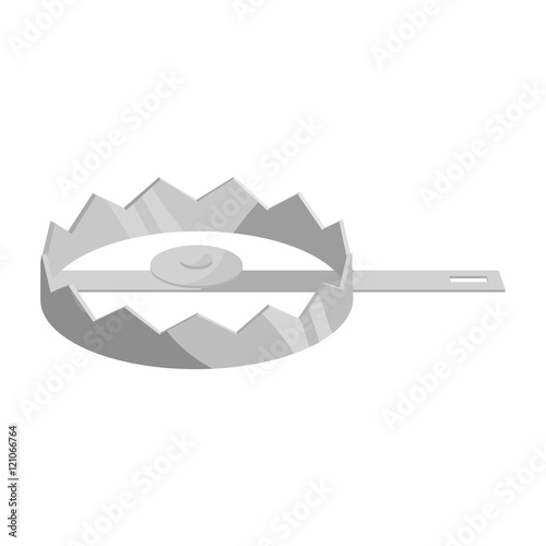 Steel hunting trap icon in black monochrome style isolated on white background vector illustration