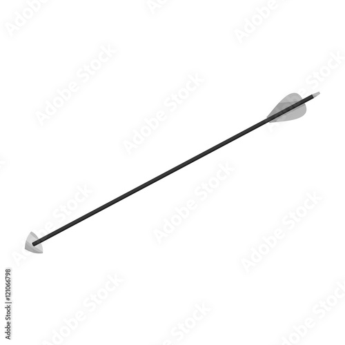 Hunting arrow icon in black monochrome style isolated on white background vector illustration