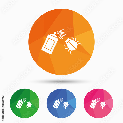 Bug disinfection sign icon. Fumigation symbol.