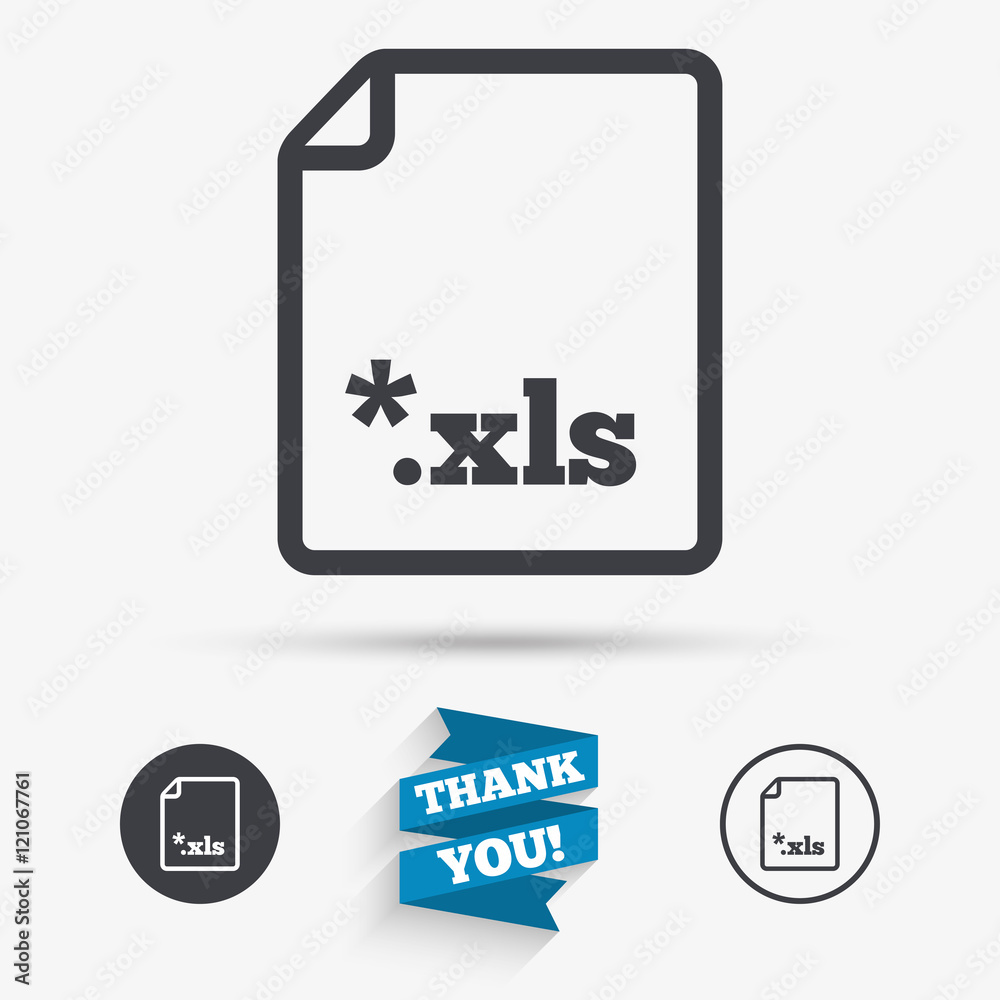 Excel file document icon. Download xls button. Excel file document icon. Download xls button.