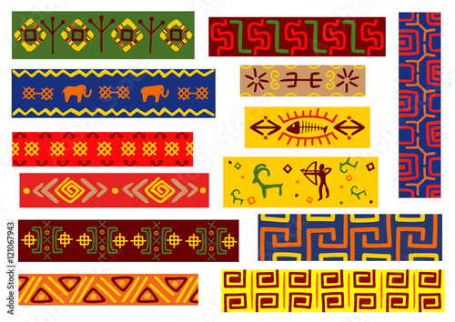 Ethnic african patterns with tribal ornaments