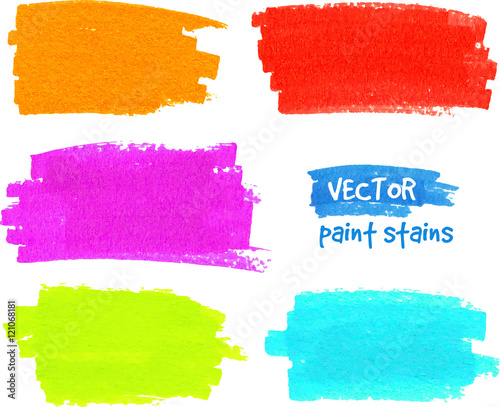 Colorful rainbow paintbrush vector strokes