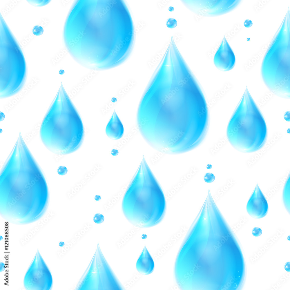 Realistic raindrops vector seamless pattern Realistic raindrops vector seamless pattern