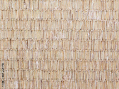 Canvas Print Seamless picture of the surface of worn out Japanese tatami mat