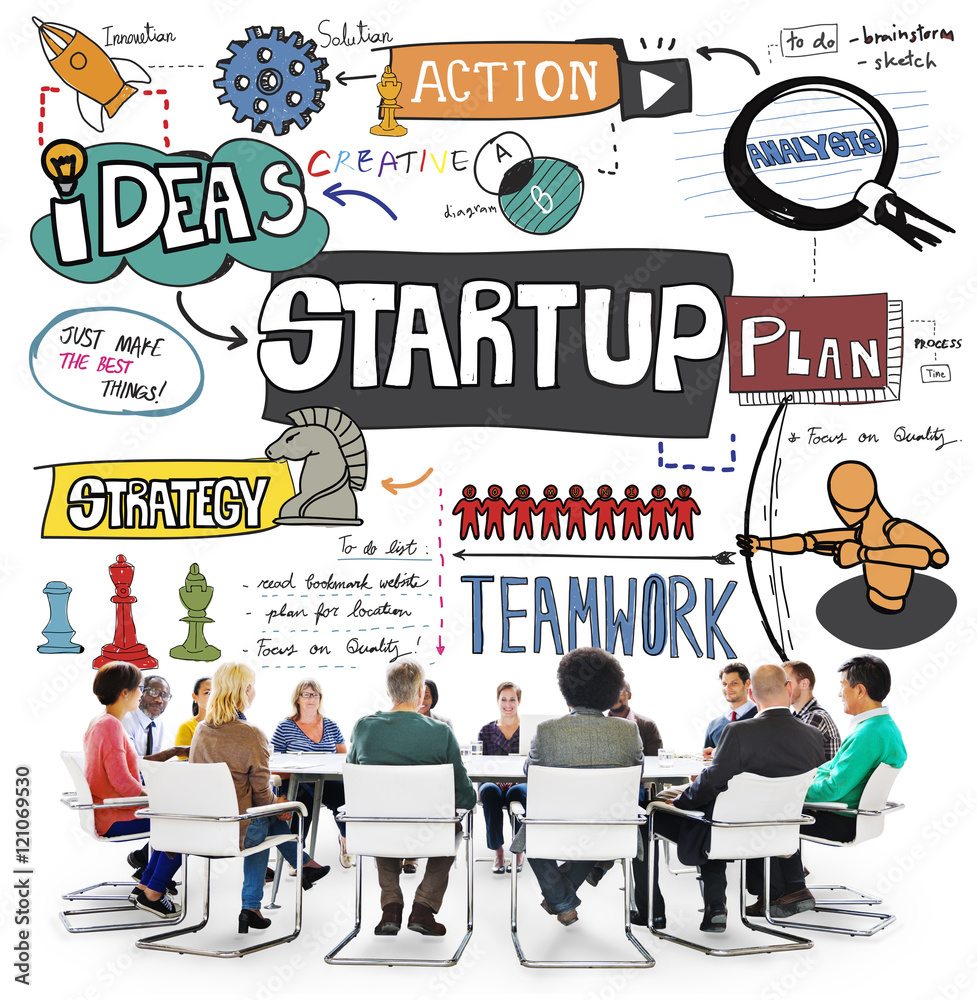 Naklejka premium Start up Ideas Launch Mission Opportunity Concept