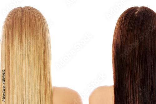 Long hair. Hairstyle. Hair salon. Woman with healthy hair.