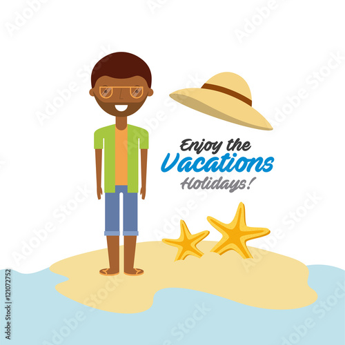 enjoy the vacations holidays vector illustration design
