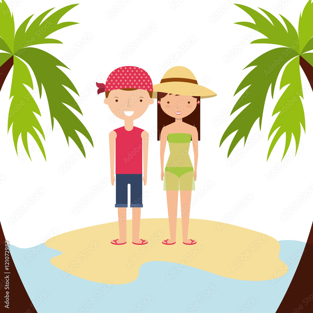 enjoy the vacations holidays vector illustration design