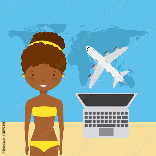 enjoy the vacations holidays vector illustration design