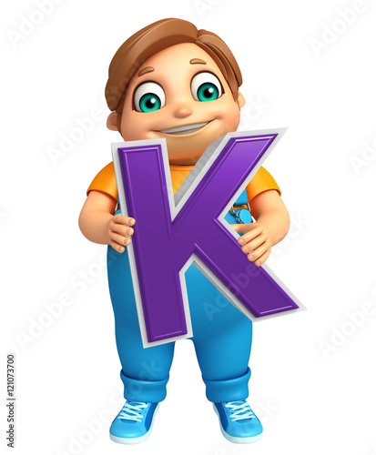 kid boy with K alphabate