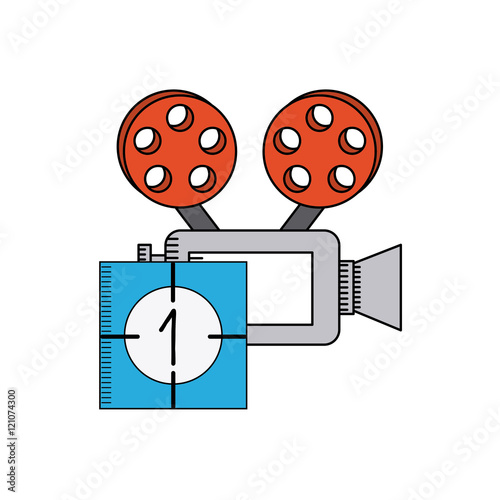 cinematographic camera with cinema icon vector illustration design