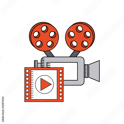 cinematographic camera with cinema icon vector illustration design