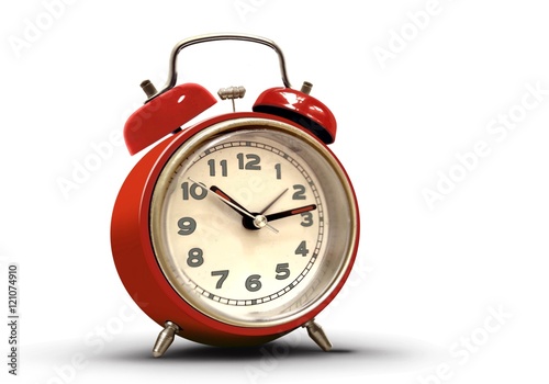 Retro alarm clock with red body