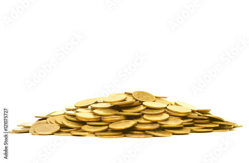 Fotografie A pile of golden coins isolated