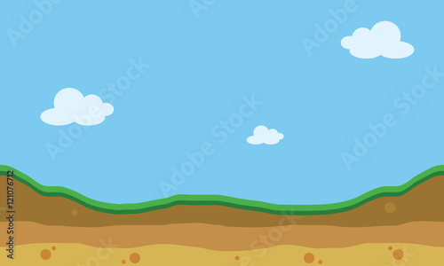 Hill landscape of silhouette for game backgrounds