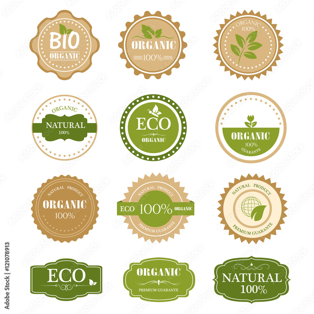 Set of Ecology Label and Element. Nature label. ; vector illustration