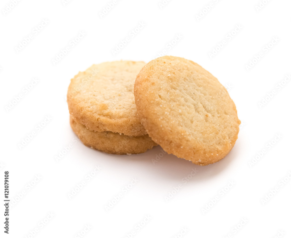 stack of sweet cookies on a white background