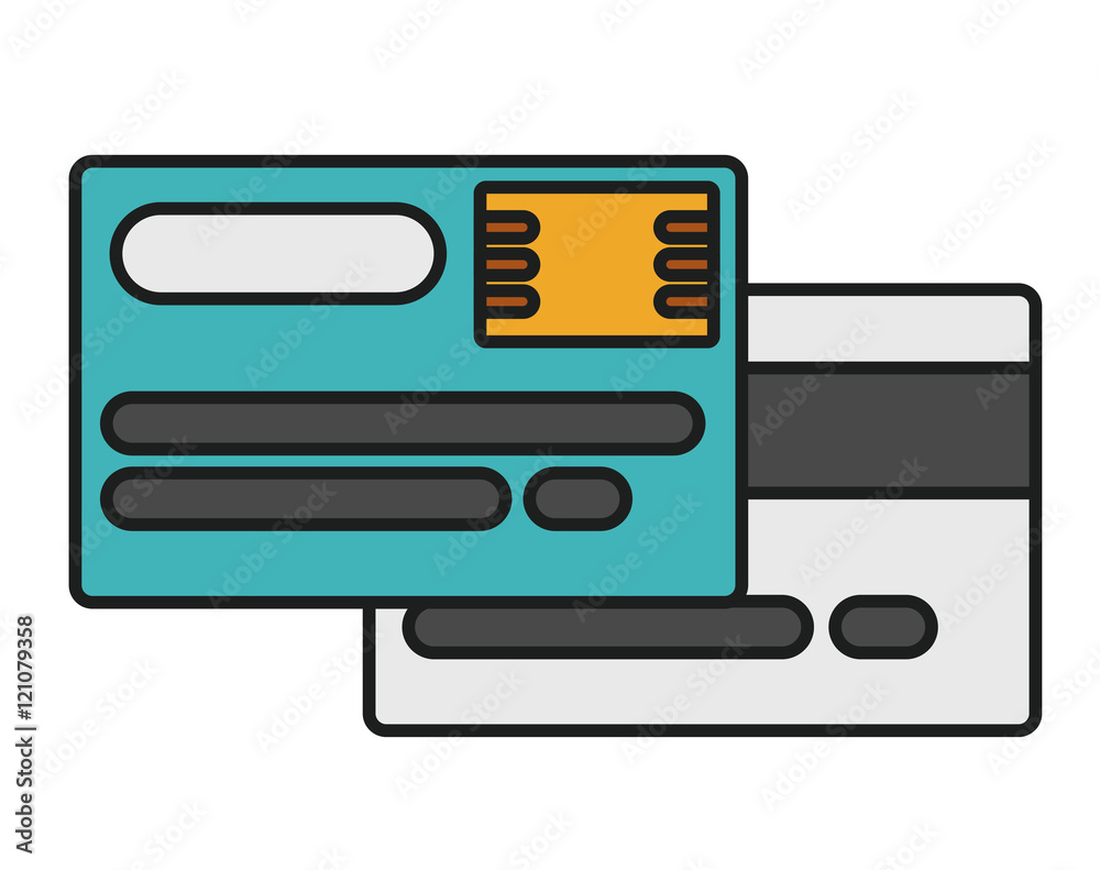 Credit card icon. Money Financial item and payment theme. Isolated design. Vector illustration Credit card icon. Money Financial item and payment theme. Isolated design. Vector illustration
