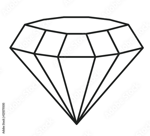 Diamond icon. gem jewelry and stone theme. Isolated design. Vector illustration