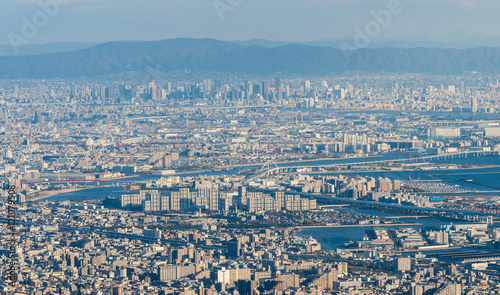 Kobe Cityscape,Aerial view from Mt. Maya photo