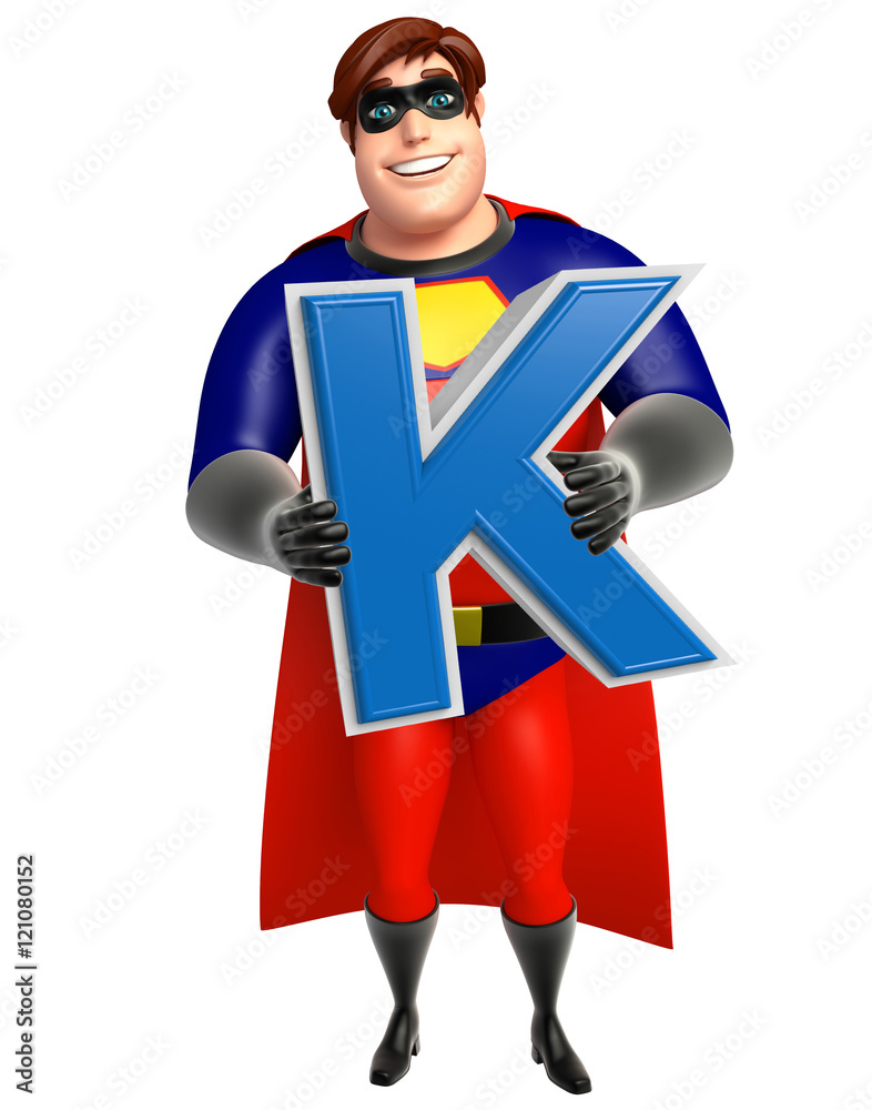 Superhero with  Alphabate K