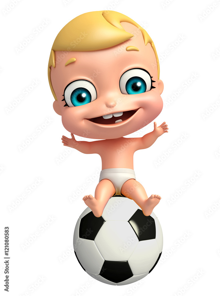 cute baby with Football cute baby with Football