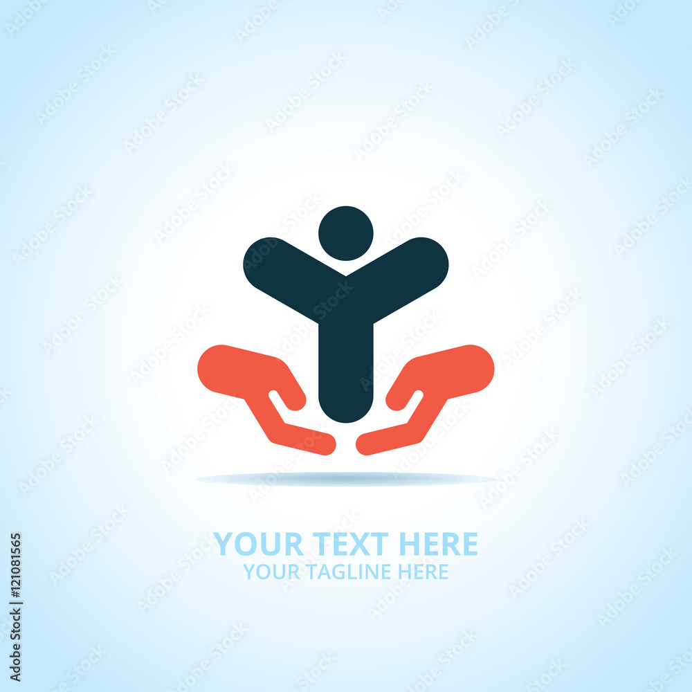 Abstract family logo, design concept, emblem, icon, flat logotype element for template.