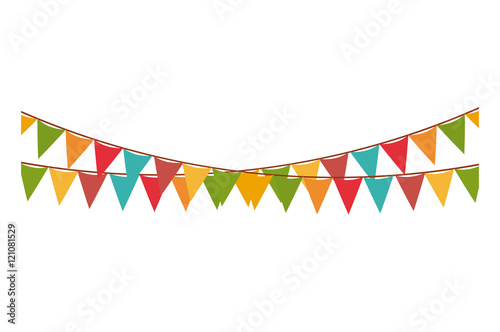 Multicolored pennat icon. Festival carnival and decoration theme. Isolated design. Vector illustration