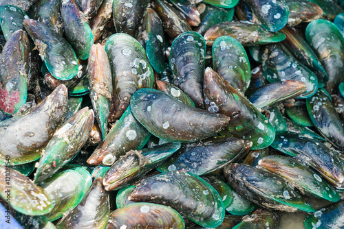 Fresh mussels at the market