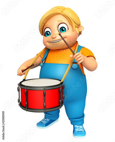 kid boy with Drum & Sticks
