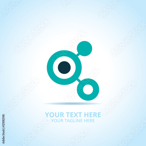 Abstract tech logo, design concept, emblem, icon, flat logotype element for template.