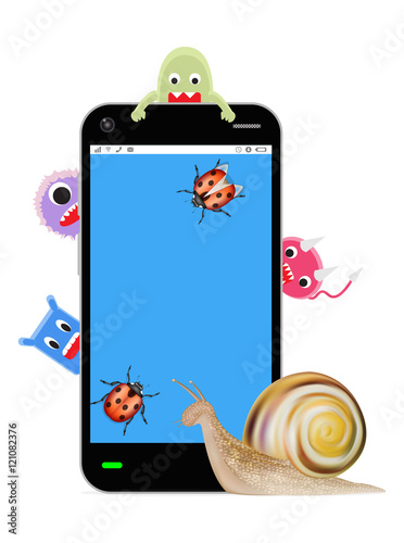 slow smartphone with virus and bug 